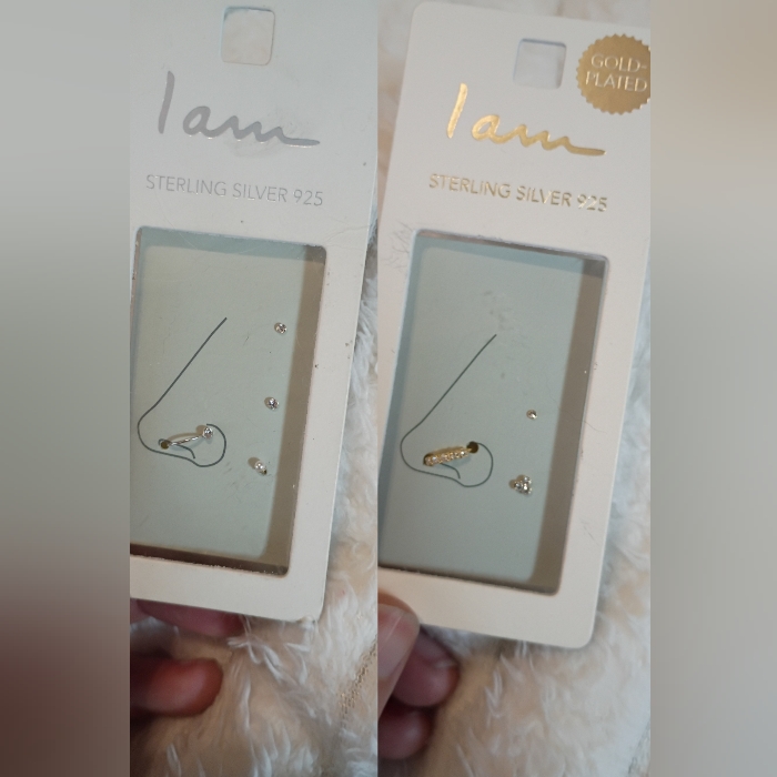 I Am Sterling Silver 925 Nose Rings Nwt 7 Rings 3 Gold 4 Silver
